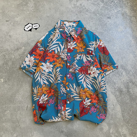 Camisa Suelta Estampada de Manga Corta para Hombre - Image 29