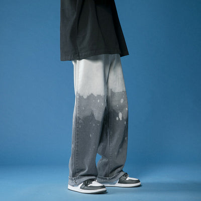 Pantalones Denim Tie-dye Degradado Pierna Ancha para Hombre - Image 3