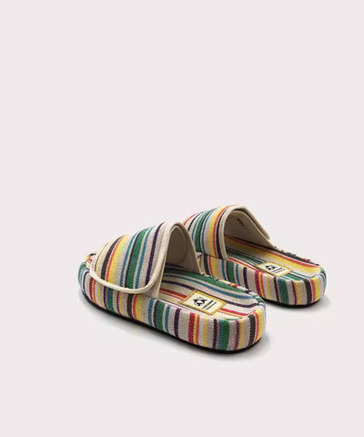 Sandalias de Suela Gruesa para Mujer - Diseño Arcoíris en Lona, Estilo Casual Verano - Image 17