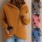 Sudadera Suelta de Lana de Cordero con Cierre y Mangas Largas