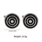European And American Round Geometric Negro Gemstone Cufflinks B1382BL Alloy