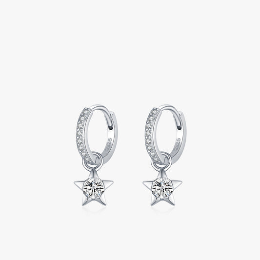 Aretes de Plata S925 con Diamantes Brillantes Estilo Urbano Versátil - Image 2