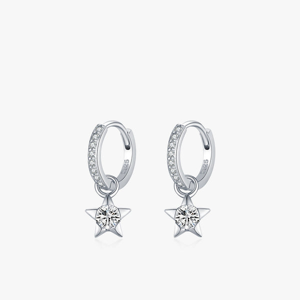 Aretes de Plata S925 con Diamantes Brillantes Estilo Urbano Versátil