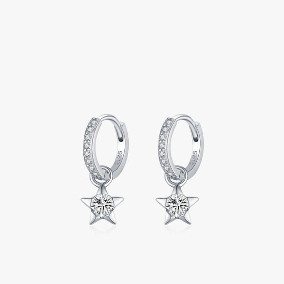 Aretes de Plata S925 con Diamantes Brillantes Estilo Urbano Versátil