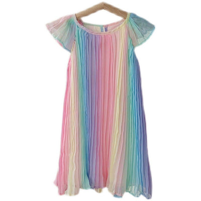 Vestido Plisado de Gasa Estampado - Falda Princesa Multicolor Niña - Image 2