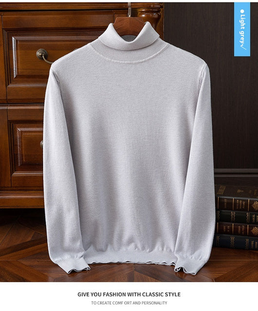Suéter Cuello Alto para Hombre Otoño Invierno - Abrigo Interior Versátil - Image 49