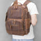 Mochila de Cuero Vintage Estilo Europeo - Resistente para Aventuras al Aire Libre