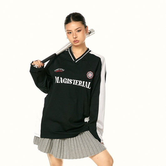 Remera Deportiva Raglan Casual con Costuras Contrastantes