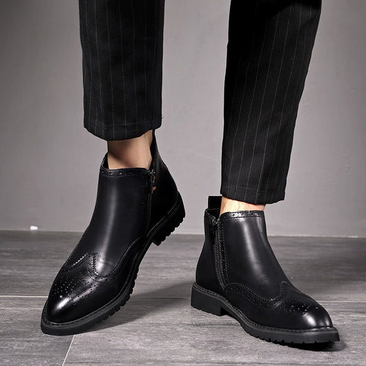 Botas de Cuero con Cierre Británicas Punta Afilada - Image 9