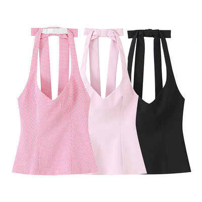 Blusa Ajustada Cuello Colgante Estilo Dulce y Picante - Colección Otoño