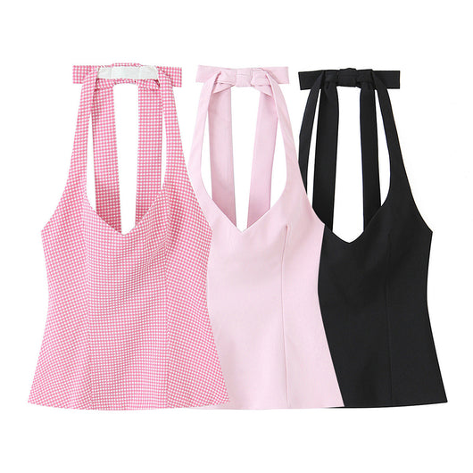Blusa Ajustada Cuello Colgante Estilo Dulce y Picante - Colección Otoño