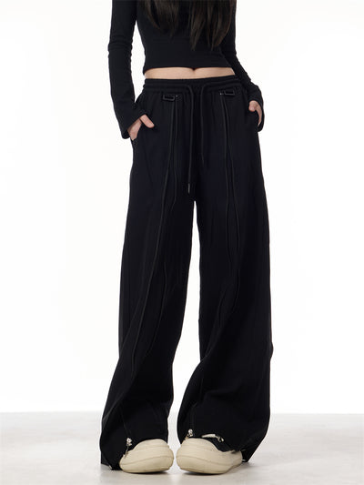 Pantalones Anchos de Patchwork para Mujer - Diseño Casual y Versátil - Image 21