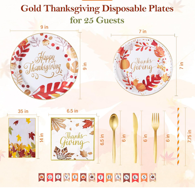 Juego de Platos y Servilletas para Acción de Gracias - Decoración de Mesa Completa - Image 4