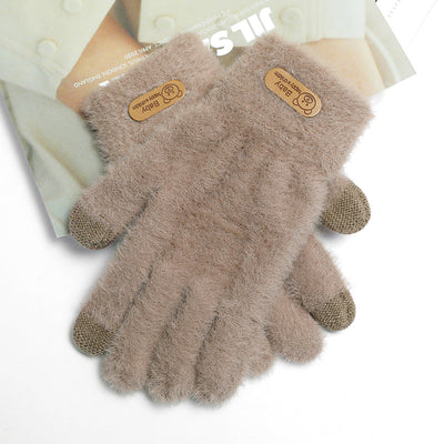 Guantes Tejidos de Invierno con Contraste de Colores y Forro Polar para Mujer - Image 55