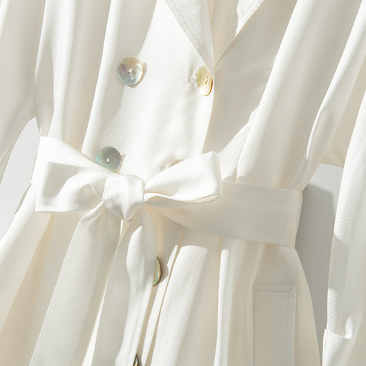 Gabardina Larga para Mujer con Cintura de Seda - Image 21