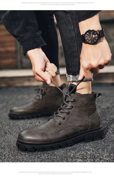 Botas Altas de Cuero Negro para Hombre - Image 14