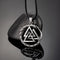 Punk Vikings Dragon Stainless Steel Necklace Mens Nordic Run Steel Leather Rope