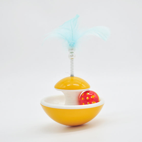 Juguete Interactivo para Gatos con Plumas, Campanas y Vara Giratoria