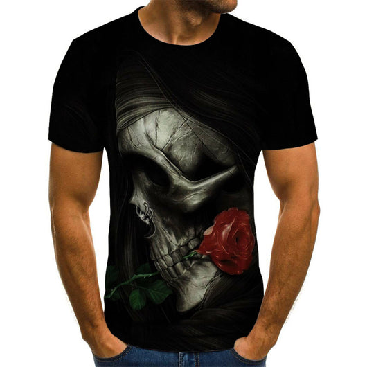 Playera Hombre Estampado Calavera Manga Corta - Image 5