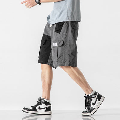 Pantalones Cortos de Diseño Japonés con Costuras Contrastantes y Corte Recto - Image 5