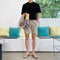 Pantalones Cortos de Trabajo Hombre Estilo Retro Versátil Cinco Bolsillos
