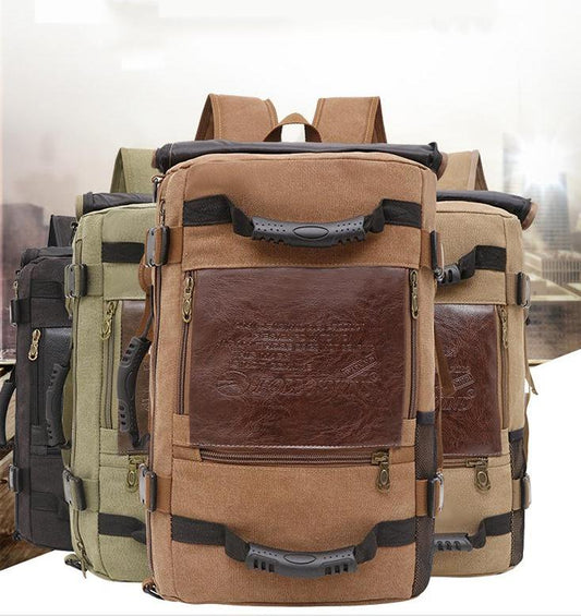 Mochila de Lona para Hombre - Backpack de Viaje y Trabajo con Compartimento Laptop