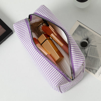 Bolsa de Cosméticos de Viaje con Rayas Bordadas - Image 30