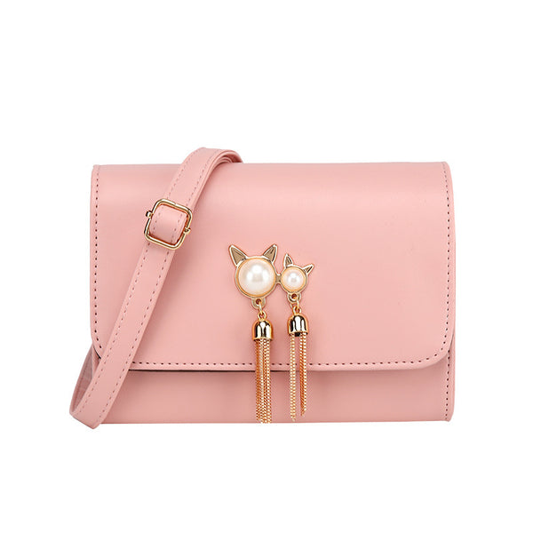 Bolso Bandolera Cuadrado con Flecos y Hombro Asimétrico