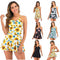 Traje de Baño Enterizo Talla Grande con Estampado y Hombros Descubiertos