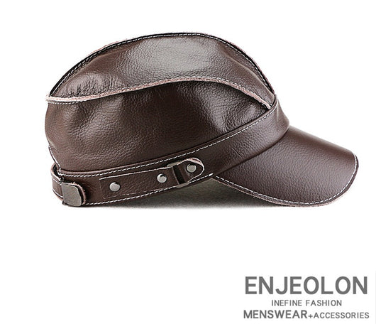 Gorra de Béisbol Unisex Cuero Genuino Estilo Coreano para Otoño e Invierno - Image 23