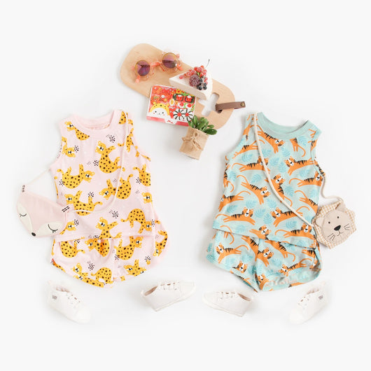 Conjunto de Shorts y Camiseta de Algodón para Niños y Niñas