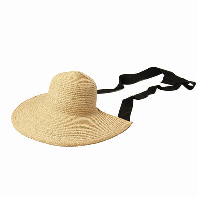 Sombrero Retro de Ala Ancha Tejido a Mano en Rafia - Image 5