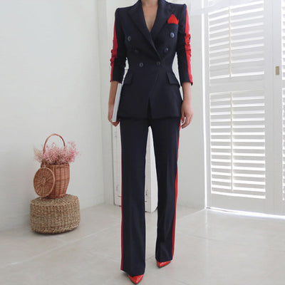 Blazer Ejecutivo Doble Botonadura Ajustado para Mujer
