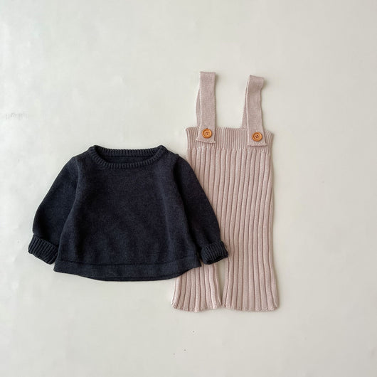 Pantalón Infantil de Cintura Alta con Tirantes y Pierna Ancha - Image 5