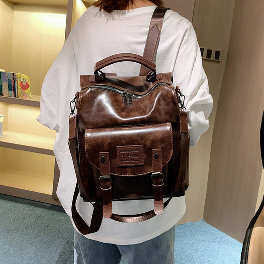 Mochila de Cuero para Mujer - Backpack de Gran Capacidad Elegante para Viajes y Universidad - Image 3