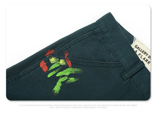 Jeans Anchos Desgastados con Diseño Graffiti Splash de Pintura Artesanal - Image 15