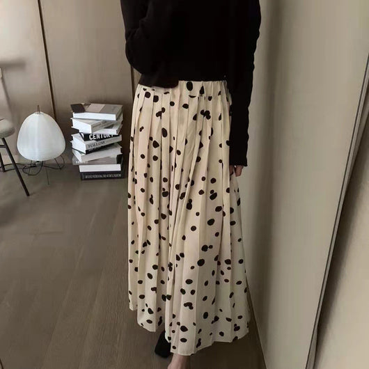 Falda Plisada Cintura Alta Elástica con Estampado de Lunares - Image 7