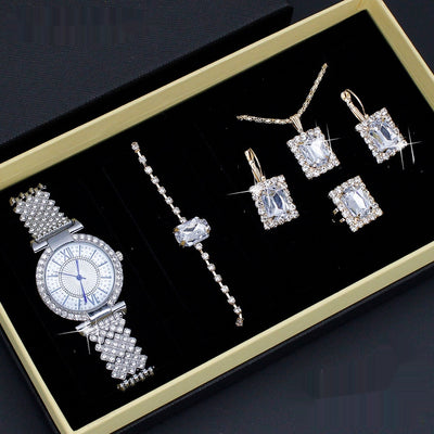 Reloj Mujer Diamantes Patrón Romano Lujo Ligero - Set Joya con Pulsera
