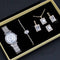 Reloj Mujer Diamantes Patrón Romano Lujo Ligero - Set Joya con Pulsera