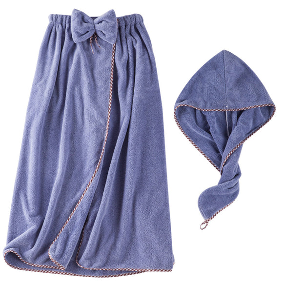 Falda de Baño Coral Fleece - Toalla Envolvente Suave y Absorbente Estilo Coreano