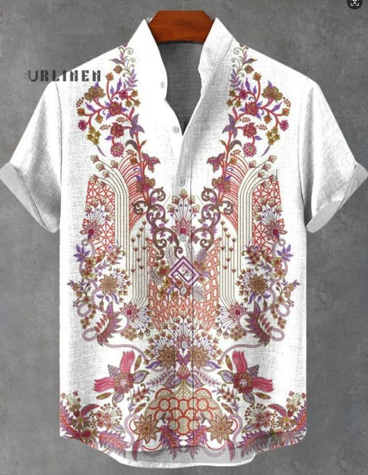 Camisa Cardigan Suelta con Estampado Abstracto 3D y Cuello de Pie - Image 6