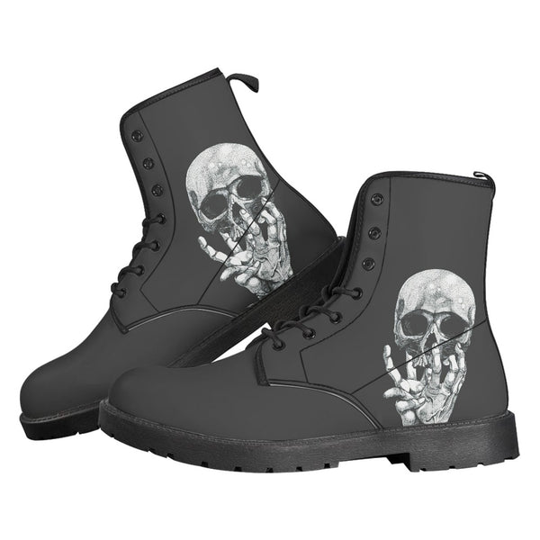 Botas Martin Británicas de Cuero con Estampado y Tacón Bajo para Mujer