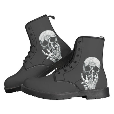 Botas Martin Británicas de Cuero con Estampado y Tacón Bajo para Mujer - Image 2
