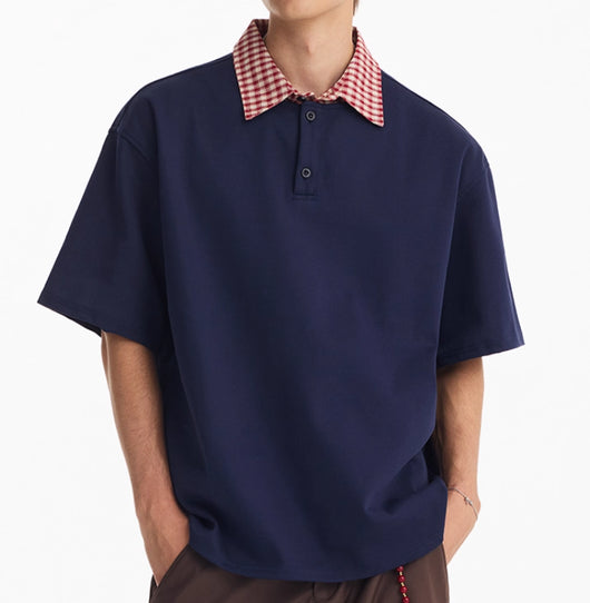 Camisa Retro de Cuadros con Solapa - Diseño Vintage de Dos Tonos - Image 12