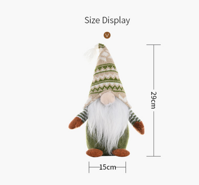 Adorno Navideño Muñeca Anciano Bosque con Gorro Tejido de Copo de Nieve - Image 35