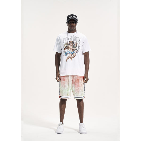 Shorts Hip Hop Degradado Holgados para Hombre - Estilo Urbano Verano