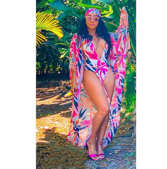 Bikini de Tres Piezas con Estampado para Playa