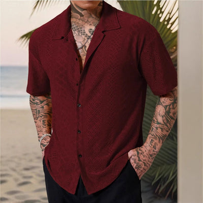 Camisa Casual Hombre con Tejido Calado Jacquard - Image 3