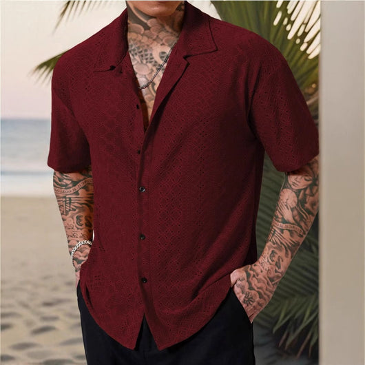 Camisa Casual Hombre con Tejido Calado Jacquard - Image 3