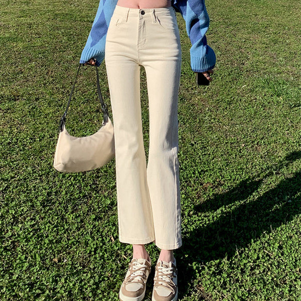 Jeans Skinny Talle Alto con Abertura Frontal para Mujer
